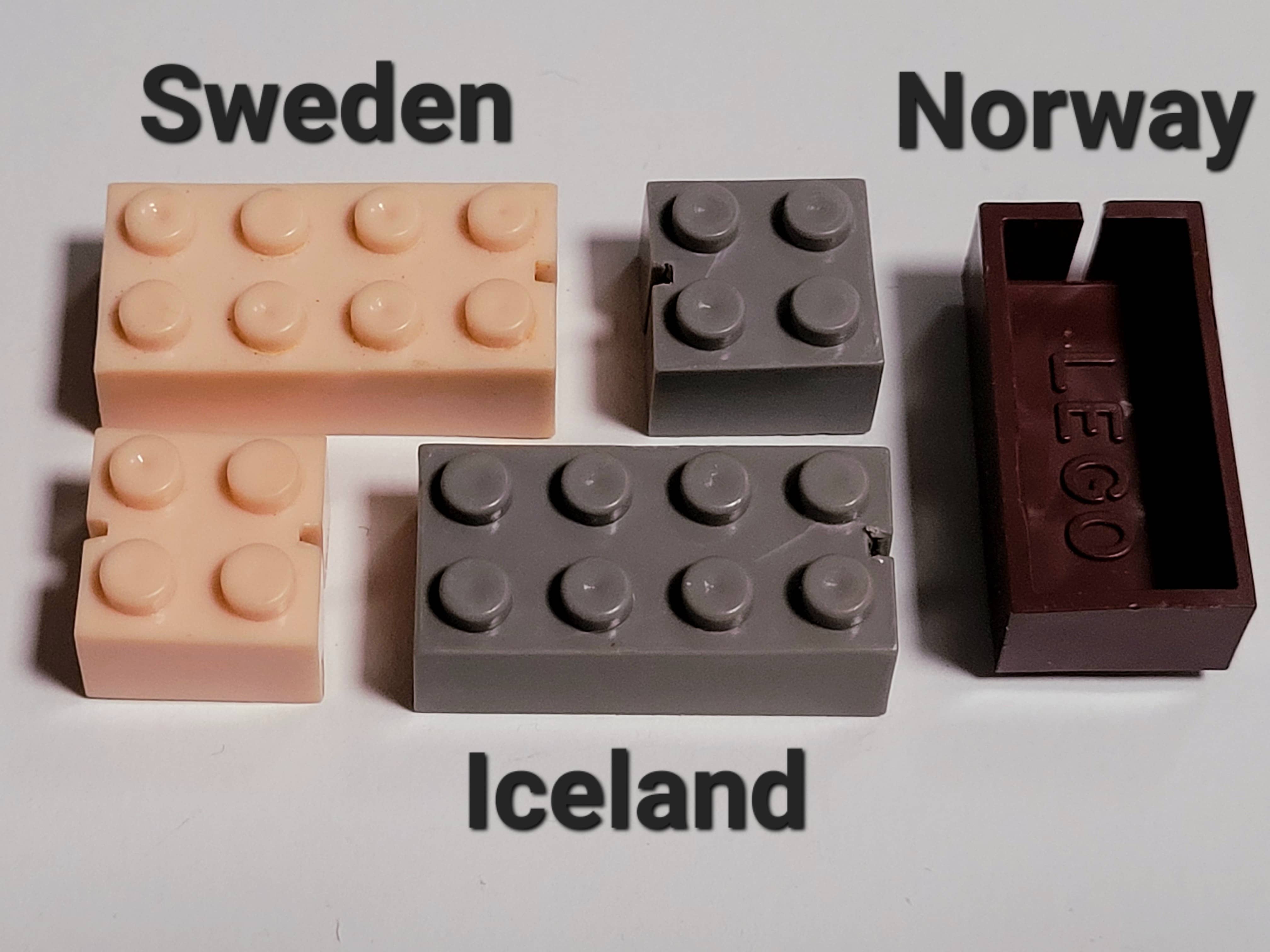 Early LEGO bricks from Sweden, Iceland and Norway