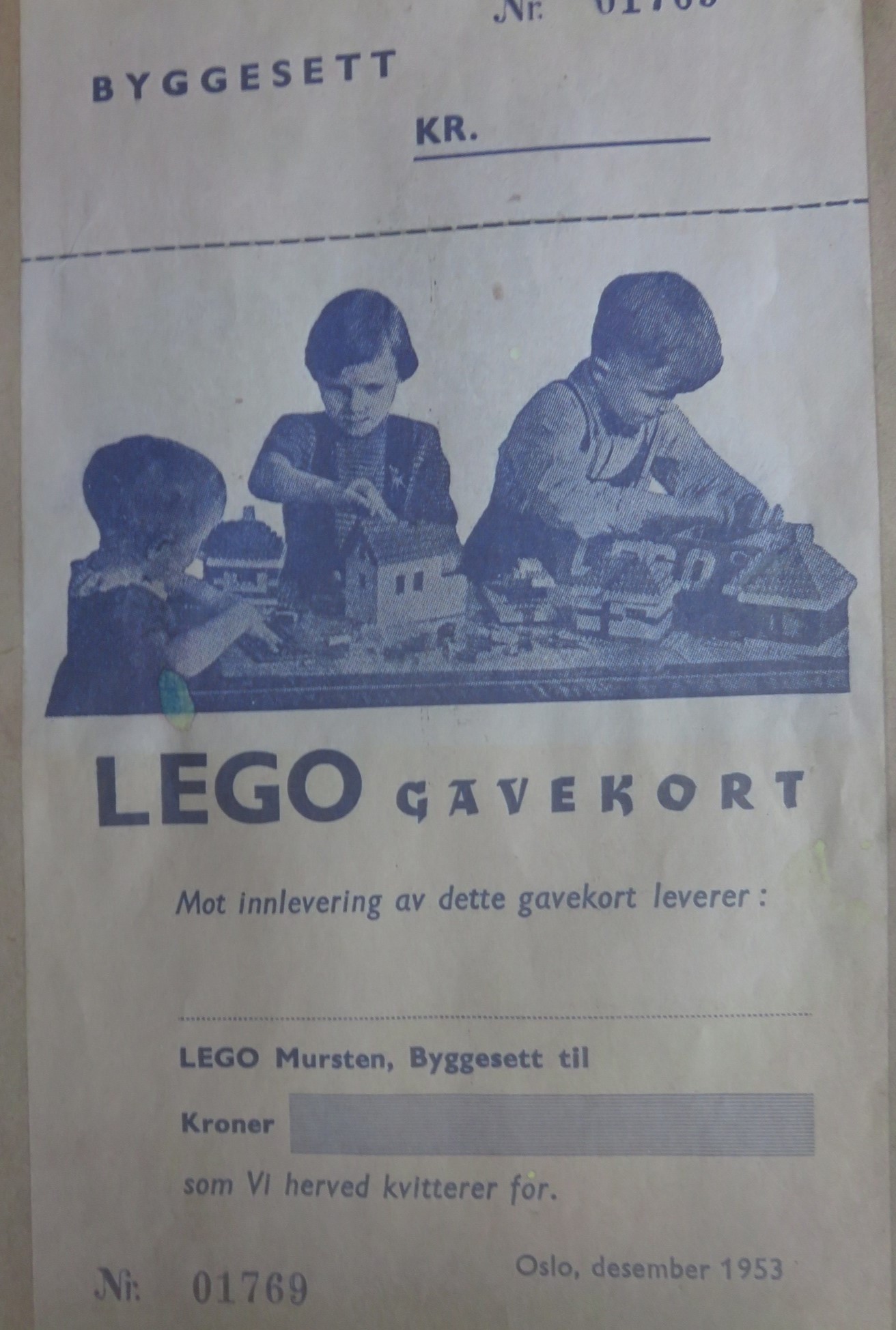Norwegian LEGO giftcard