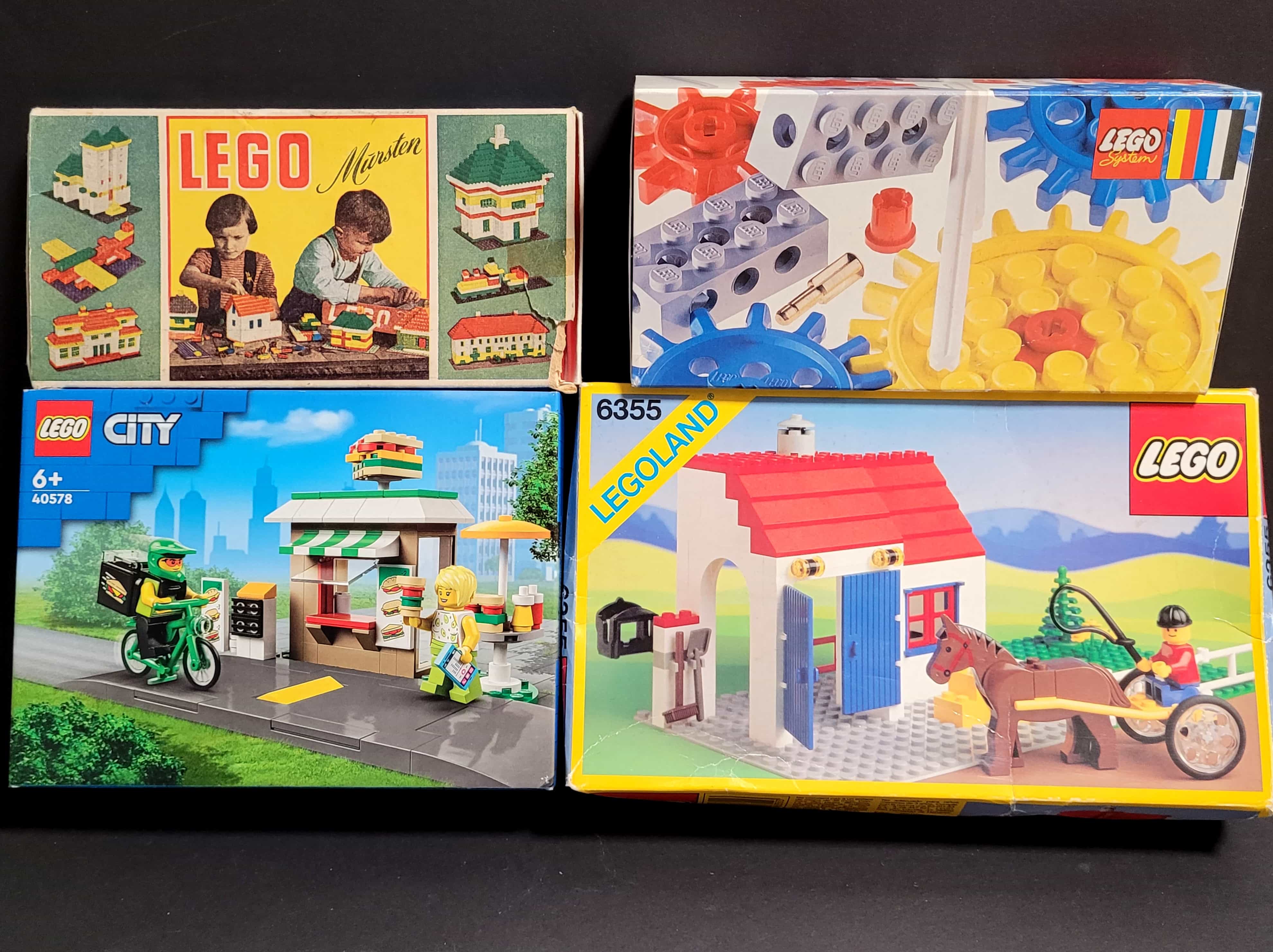 LEGO boxes from different time periods