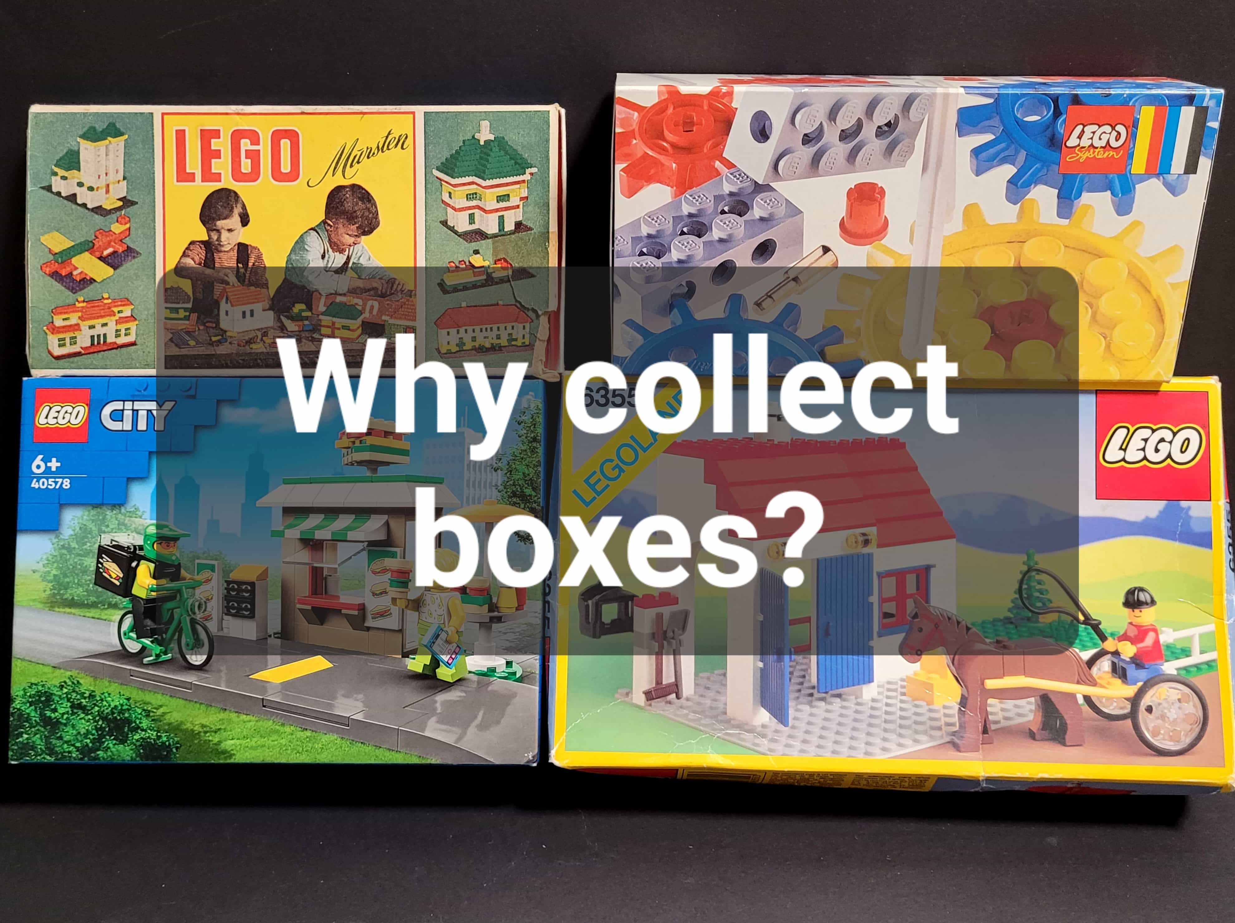 LEGO boxes from different time periods