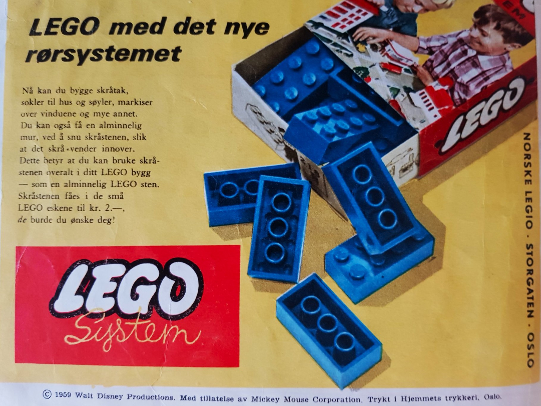 LEGO advert in Donald Duck comic 1959