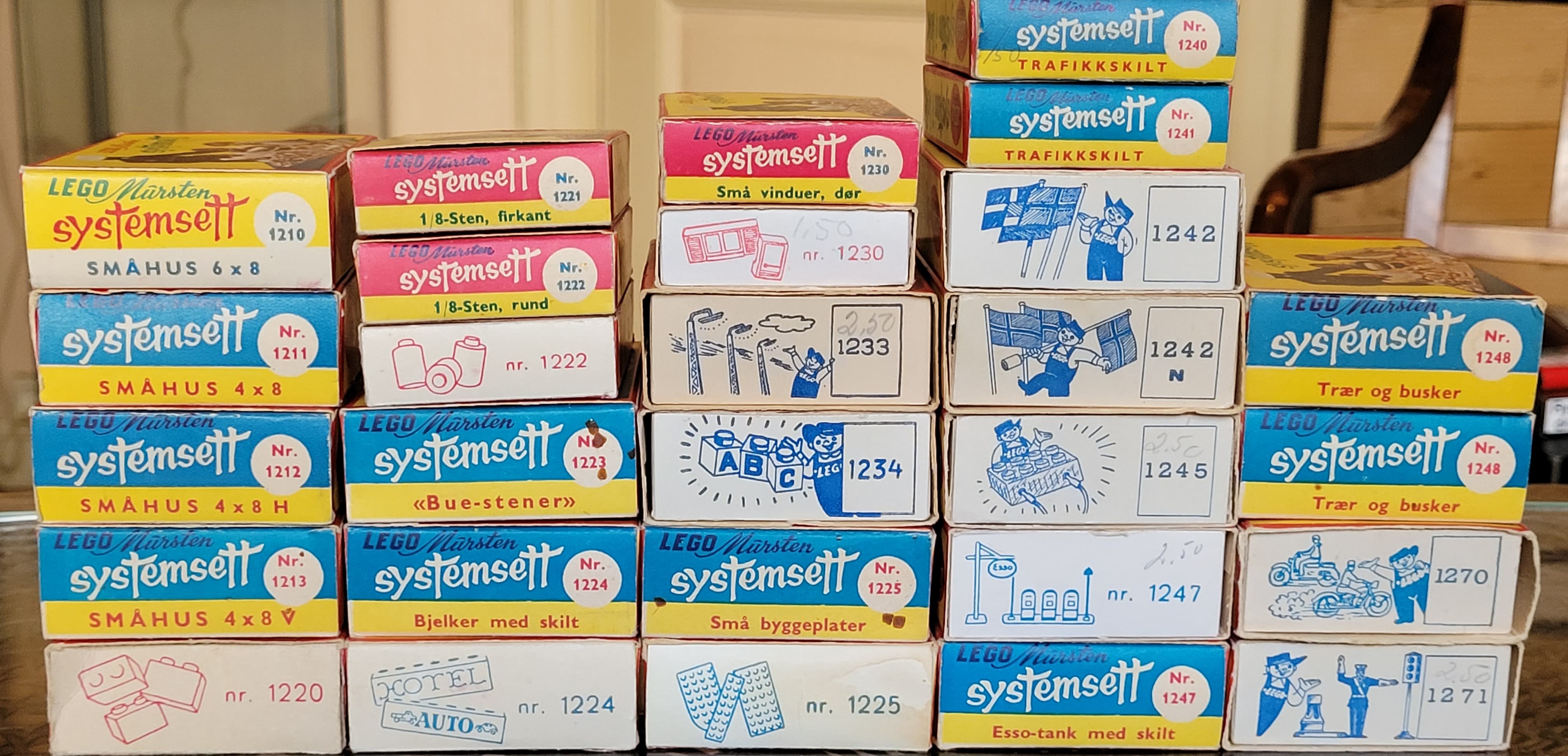 All Norwegian LEGO supplemental sets from the 50s