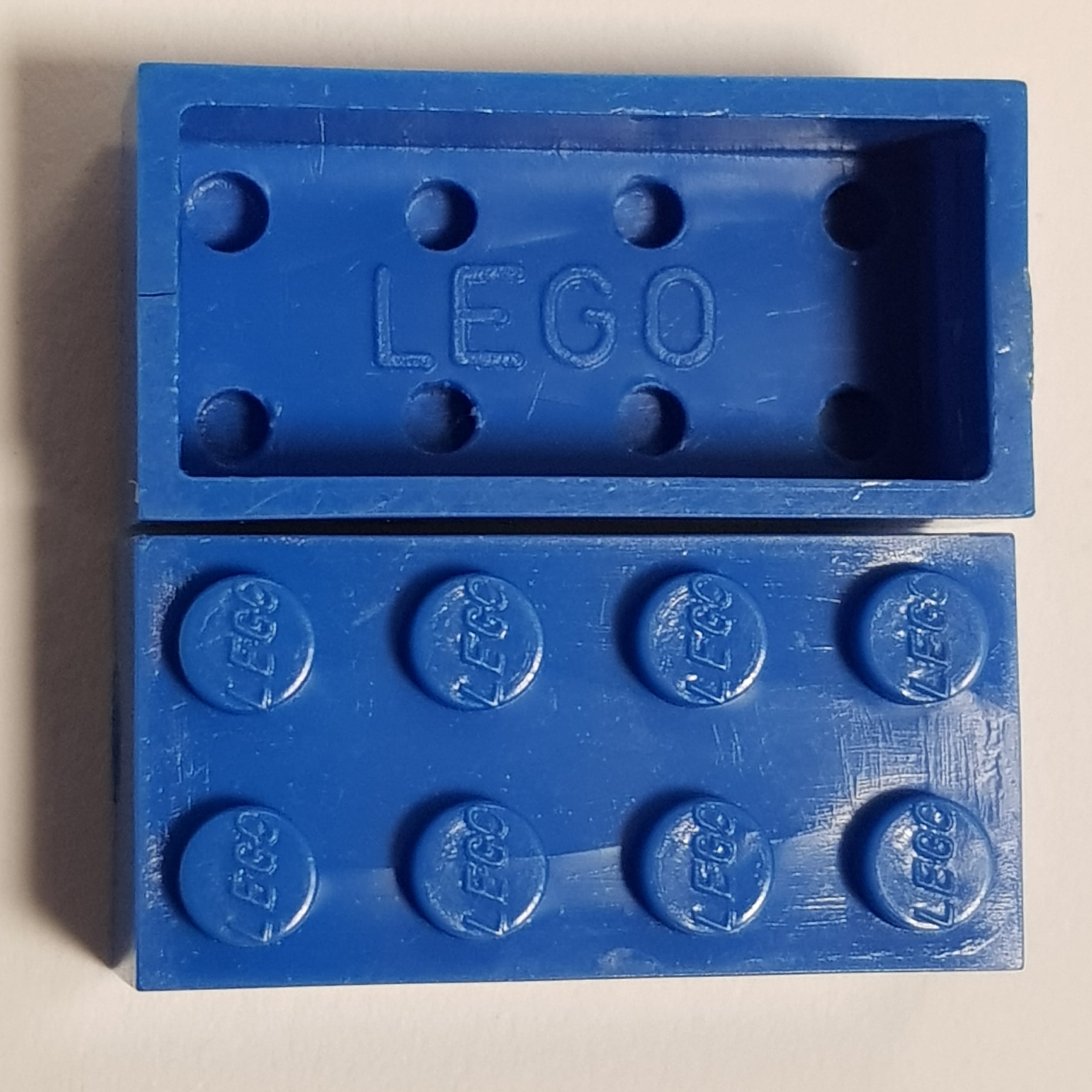 Blue double logo hollow Norwegian LEGO brick